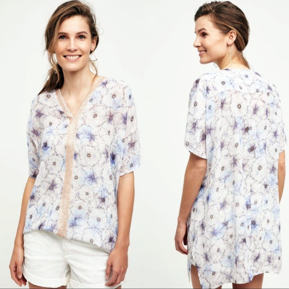 Anthropologie Tops - Anthro One September Floral Lyla Tunic Top M